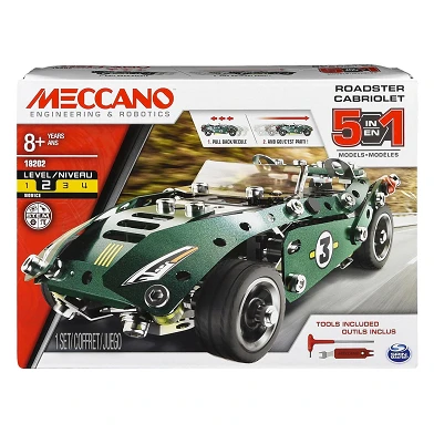 Meccano - Pull Back Auto, 5in1 S.T.E.M. Bouwpakket