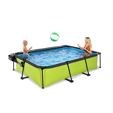 EXIT Lime zwembad 300x200x65cm met filterpomp en overkapping