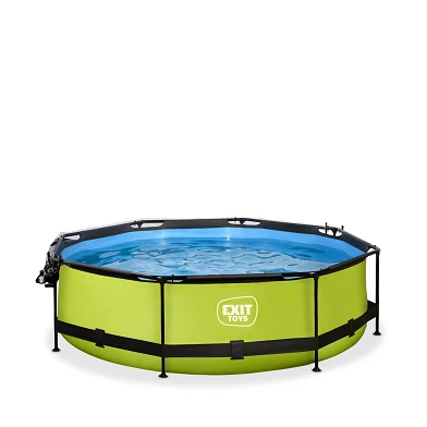 EXIT Lime zwembad ø300x76cm met filterpomp en overkapping -