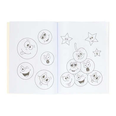 Malbuch mit Stickerbogen Smiley
