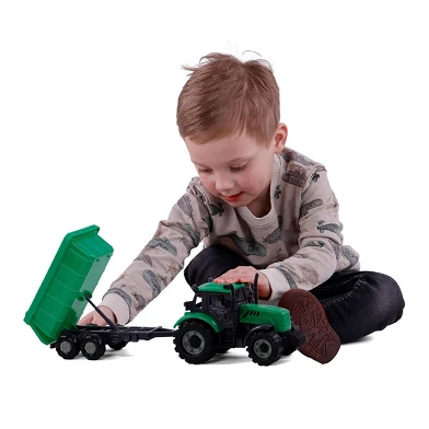Cavallino Traktor mit Kippanhänger grün, Maßstab 1:32