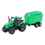 Cavallino Traktor mit Pferdeanhänger grün, Maßstab 1:32