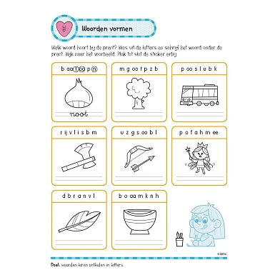 Oefenboek met Stickers - Leuke Schrijfoefeningen (6-7 jaar)