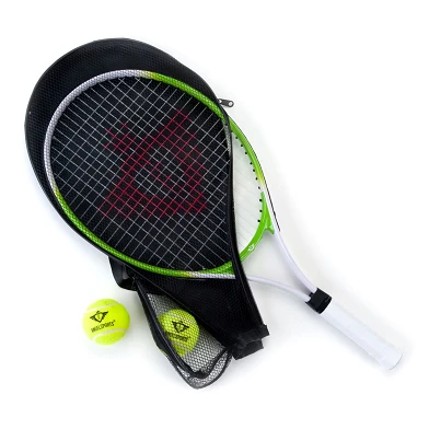Tennisschläger mit Hülle und 2 Bällen – Grün