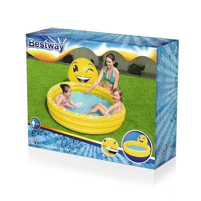 Bestway 3-Ring-Schwimmbecken mit Sprinkler Summer Smiles, 165 x 144 x 69 cm