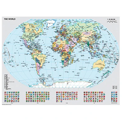 Staatkundige Wereldkaart 1000st.