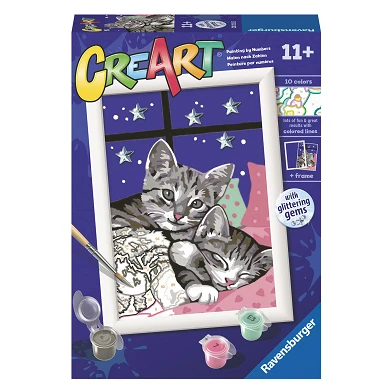 CreArt Malen nach Zahlen – Schläfrige Kätzchen
