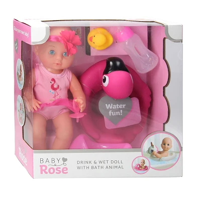 Baby Rose Trink- und Pinkelpuppe, 30 cm, mit Zubehör