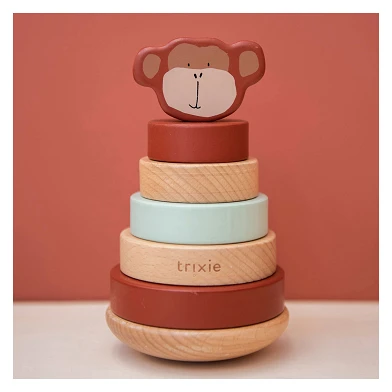 Trixie Stapelspielzeug aus Holz – Mr. Affe, 7 Teile.
