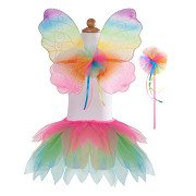 Verkleidungsset Schmetterling Neon Regenbogen, 4-6 Jahre
