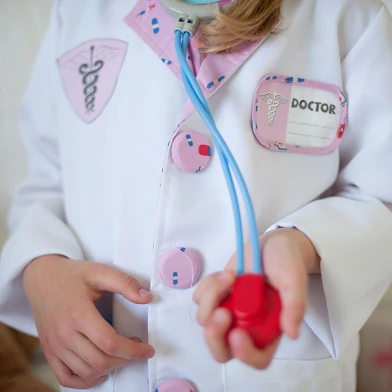 Verkleedset Dokter  Roze met Accessoires, 5-6 jaar
