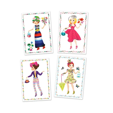 Djeco Papieren Aankleedpoppen met Stickers