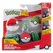 Pokémon Clip 'N' Go Pokeball mit Riemen Spielset, 4-tlg.