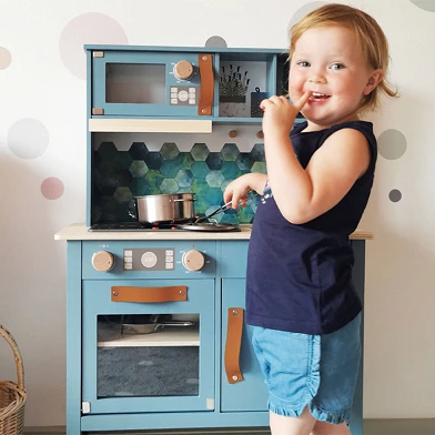 Small Foot - Kinderküche aus Holz Blau, 7dlg.