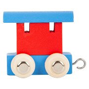 Small Foot - Buchstabenzugwagen aus Holz, rot/blau