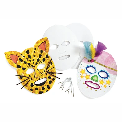 Färbungen – Erstellen und dekorieren Sie Ihre eigenen Pappmasken, 24er-Set