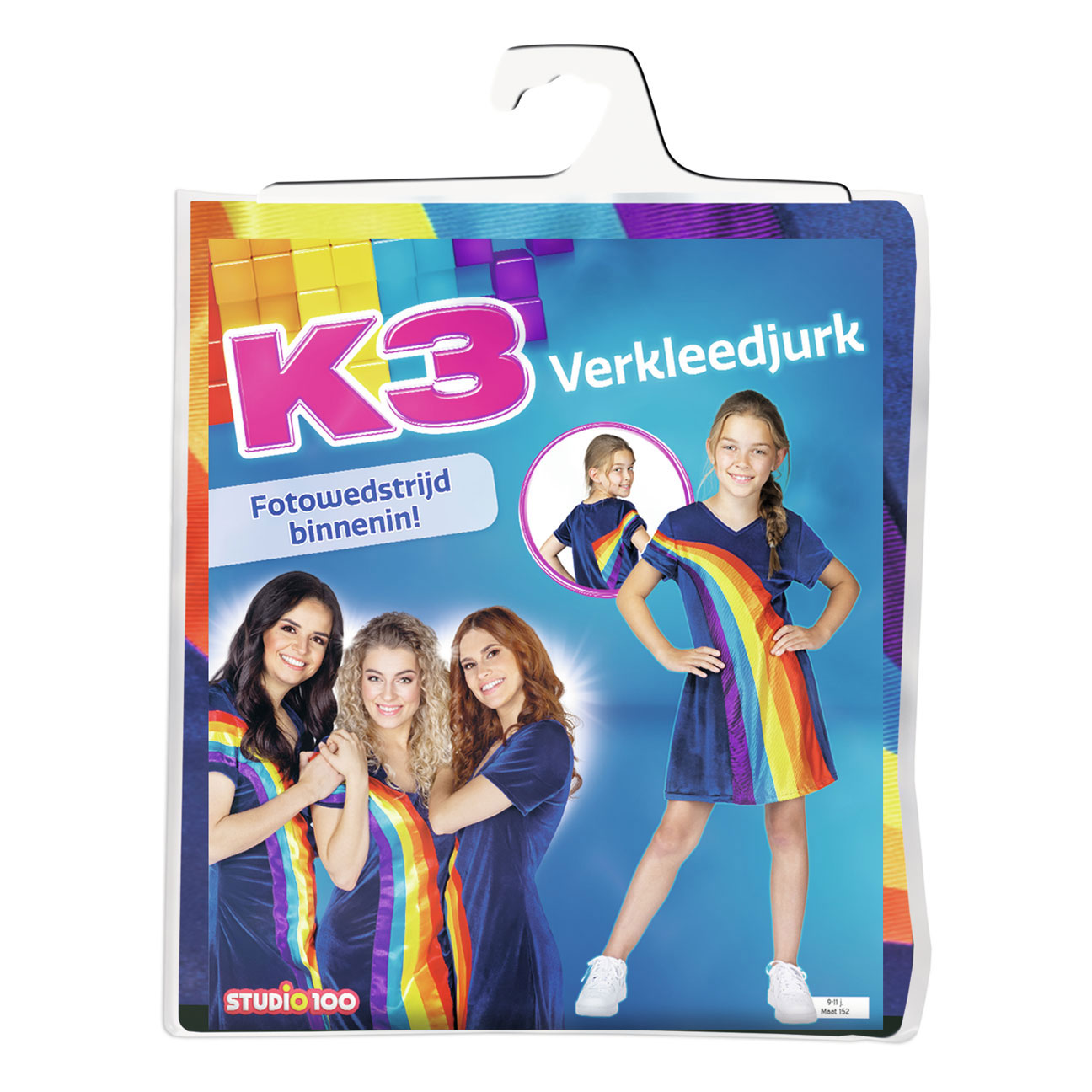 K3 Dress Up Kleid – Regenbogenblau, 9–11 Jahre