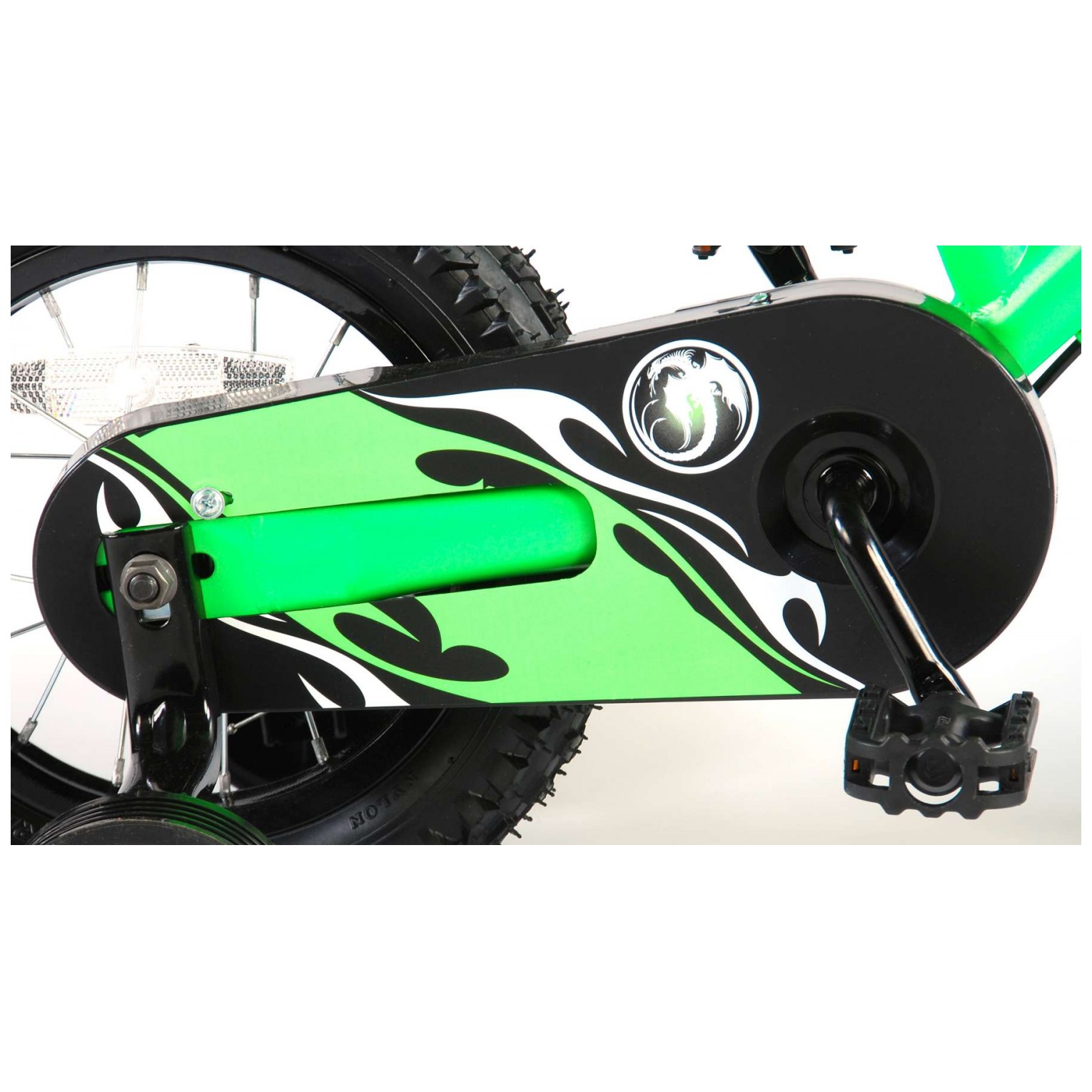 Volare Motorbike Fiets - 12 inch - Groen - 2 handremmen