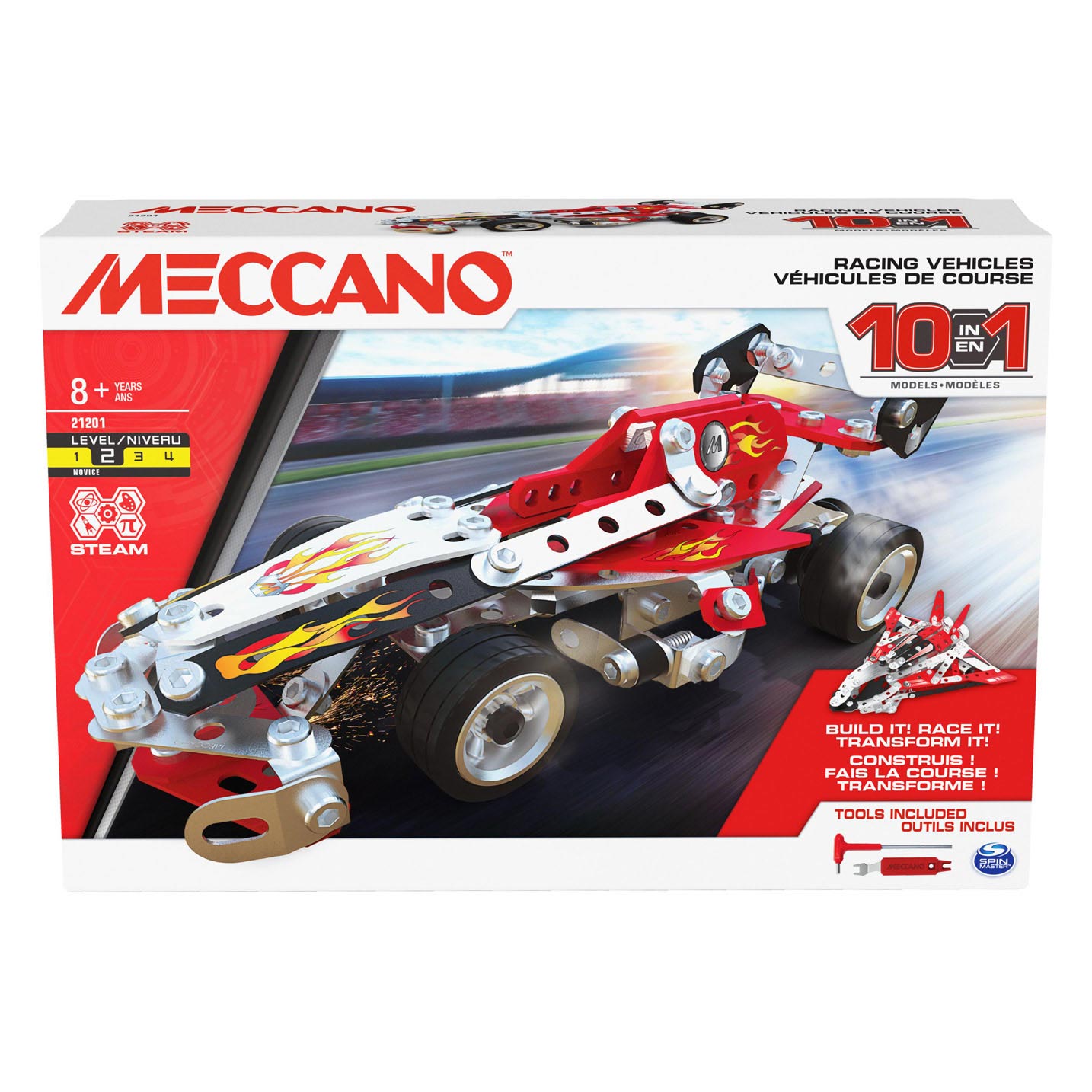 Meccano - Racevoertuigen, 10in1 S.T.E.M. Bouwpakket