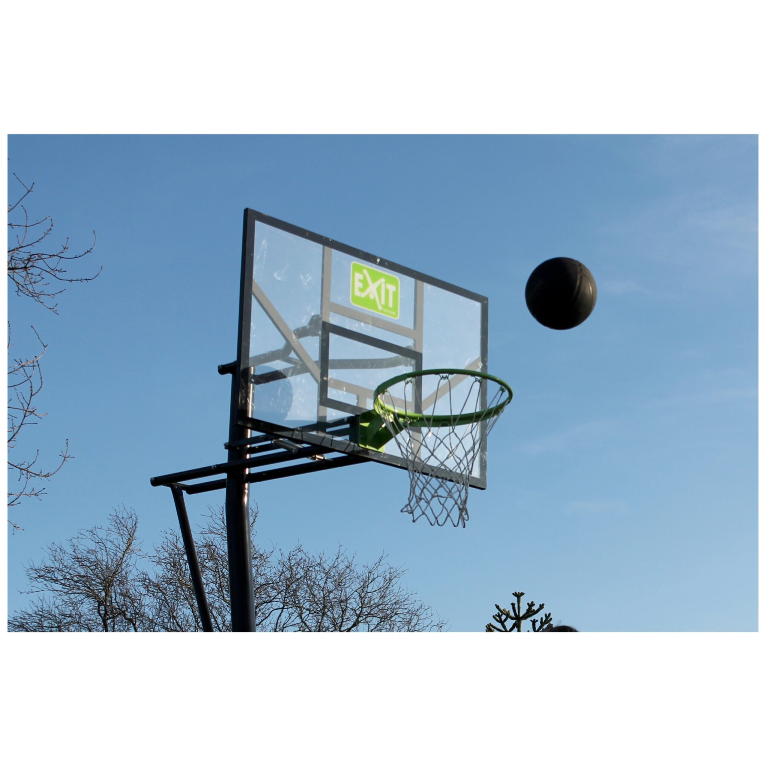 EXIT Galaxy basketbalbord voor grondmontage - groen/zwart