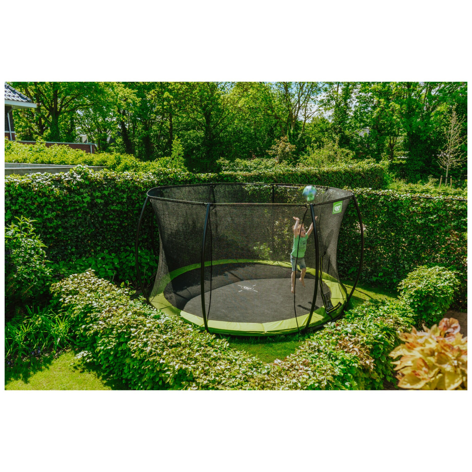 EXIT Silhouette inground trampoline ø427cm met veiligheidsn