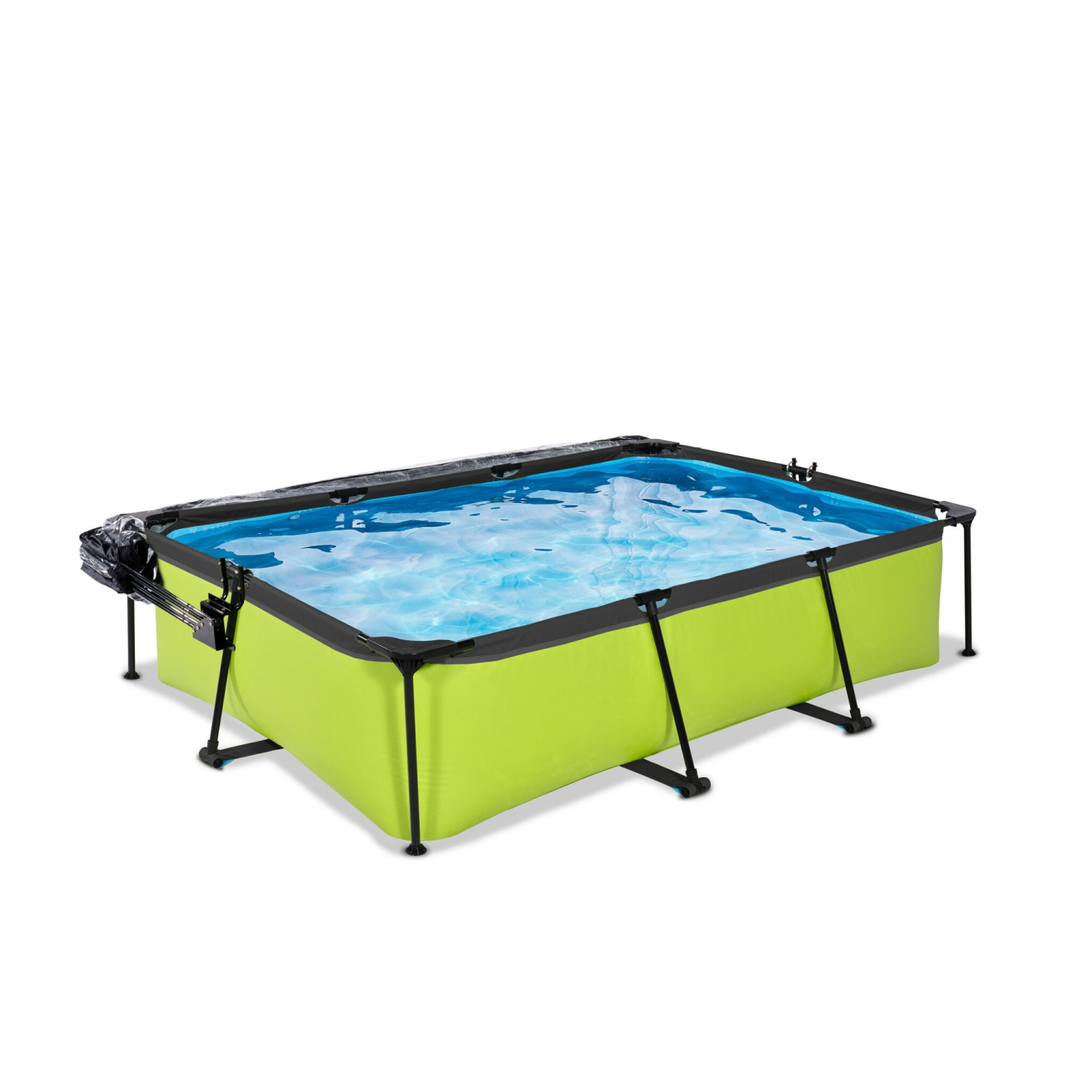 EXIT Lime zwembad 300x200x65cm met filterpomp en overkapping