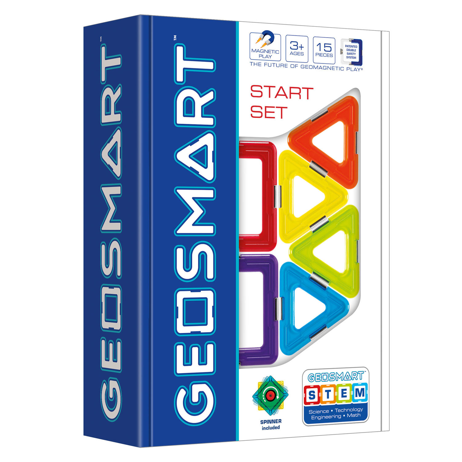 GeoSmart Start Set Magnetisches Konstruktionsspielzeug, 15-teilig,