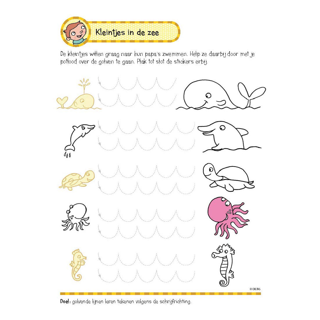 Oefenboek met Stickers - Eerste Schrijfspelletjes (5-6 jaar)
