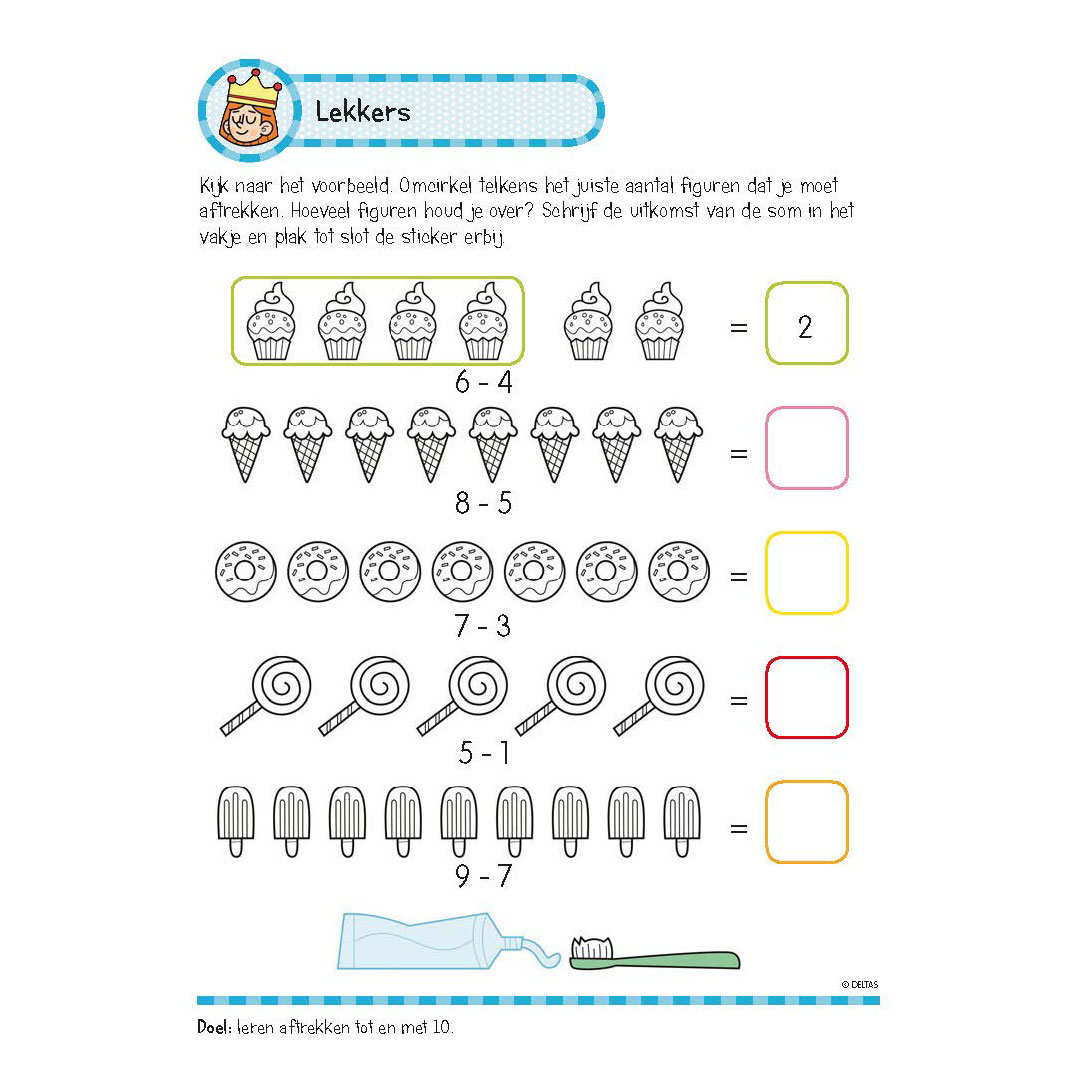 Oefenboek met Stickers - Leuke Rekenoefeningen (6-7 jaar)