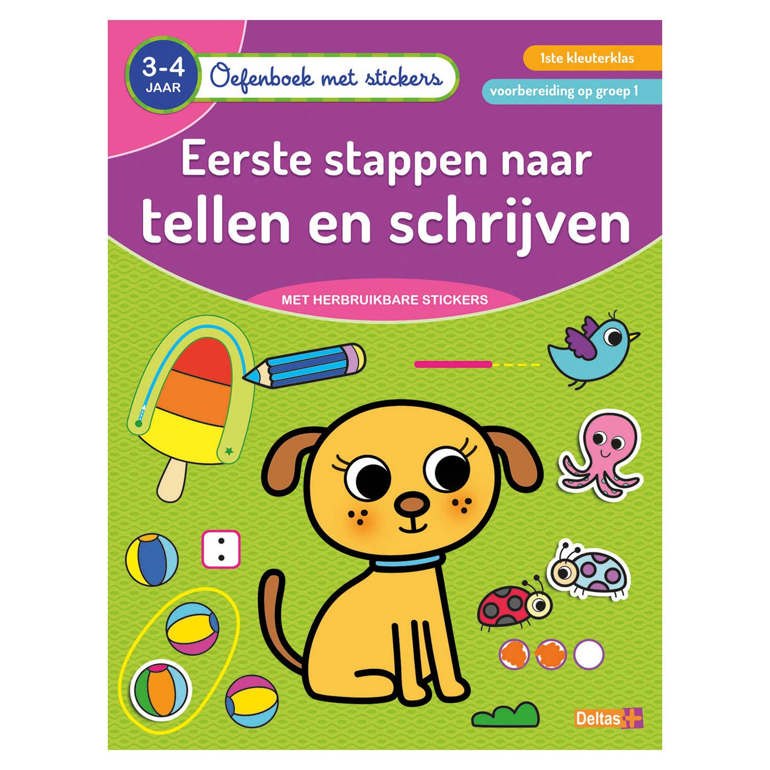Oefenboek met Stickers - Tellen en Schrijven (3-4 jaar)