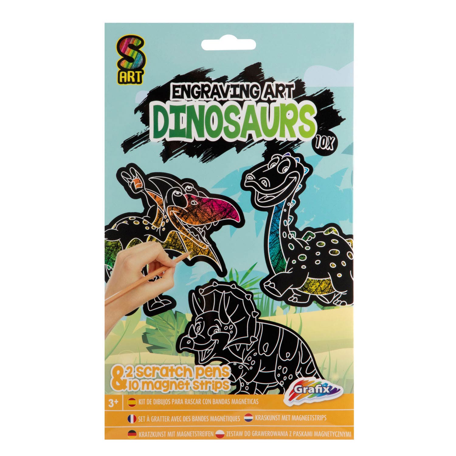Scratch Set Magneten Dinosaurus, 10st.