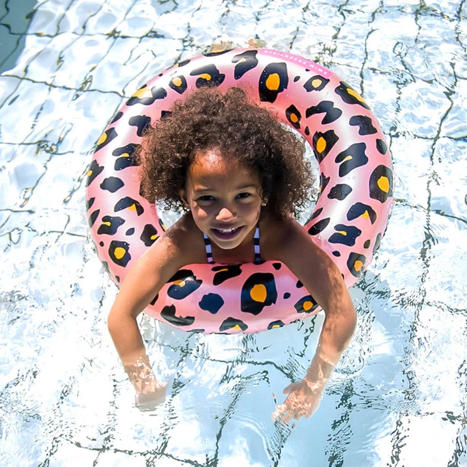 Swim Essentials Zwemring Panterprint Rose Goud, 70cm