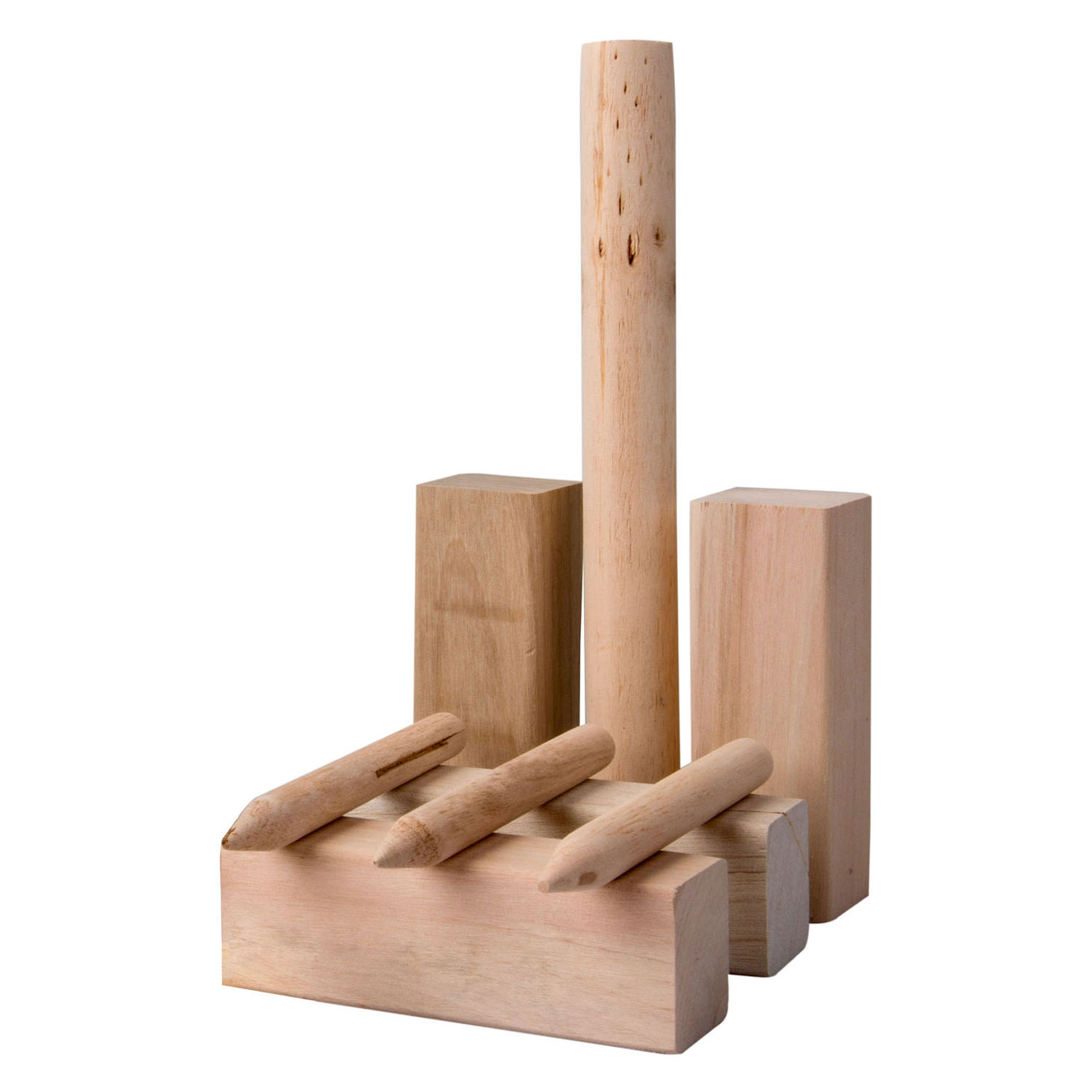 Kubb-Wurfspiel aus Holz, 21-teilig.