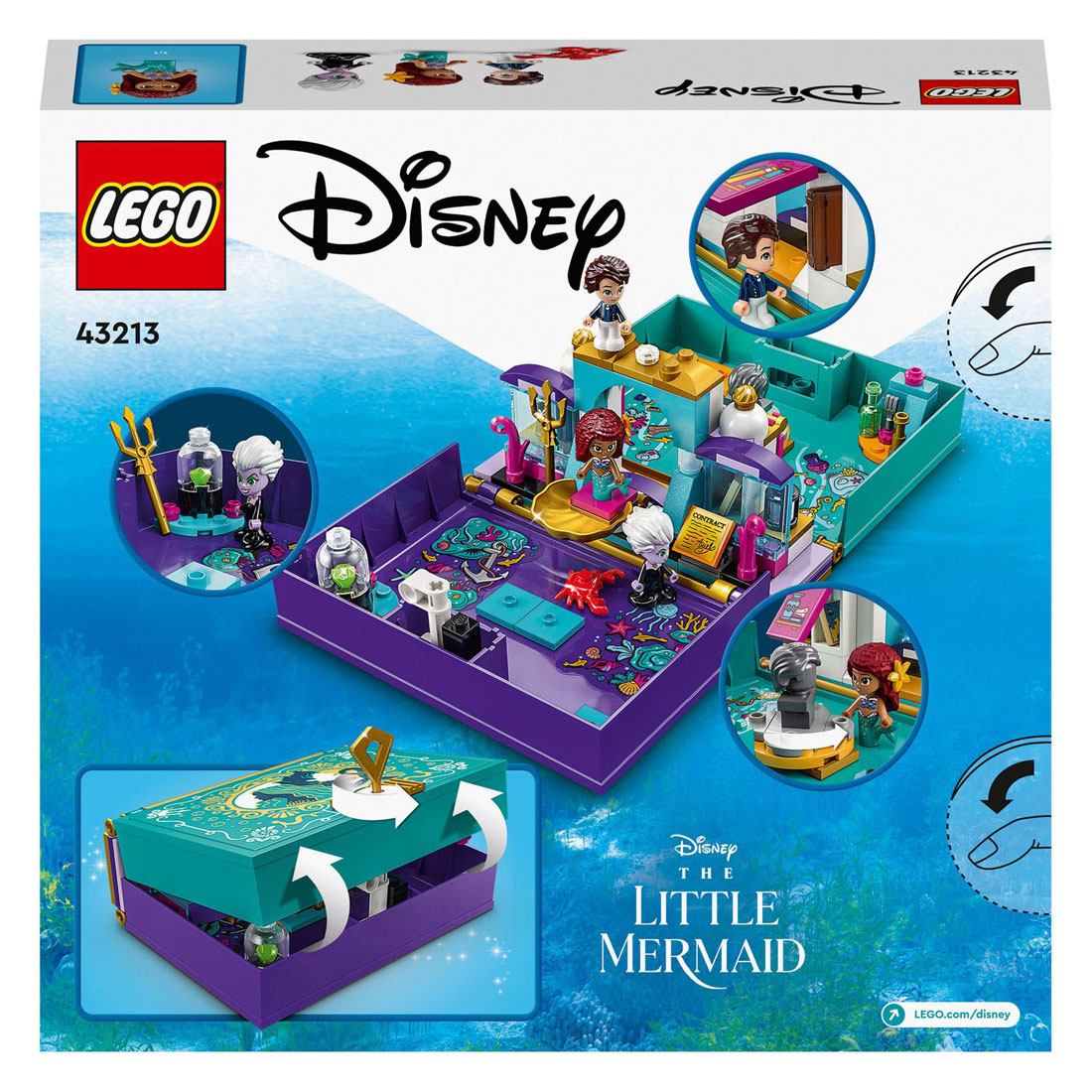 LEGO Disney Prinses 43213 De Kleine Zeemeermin Verhalenboek