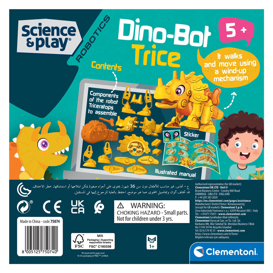 Clementoni Wetenschap & Spel Junior - Dino Bot Triceratops