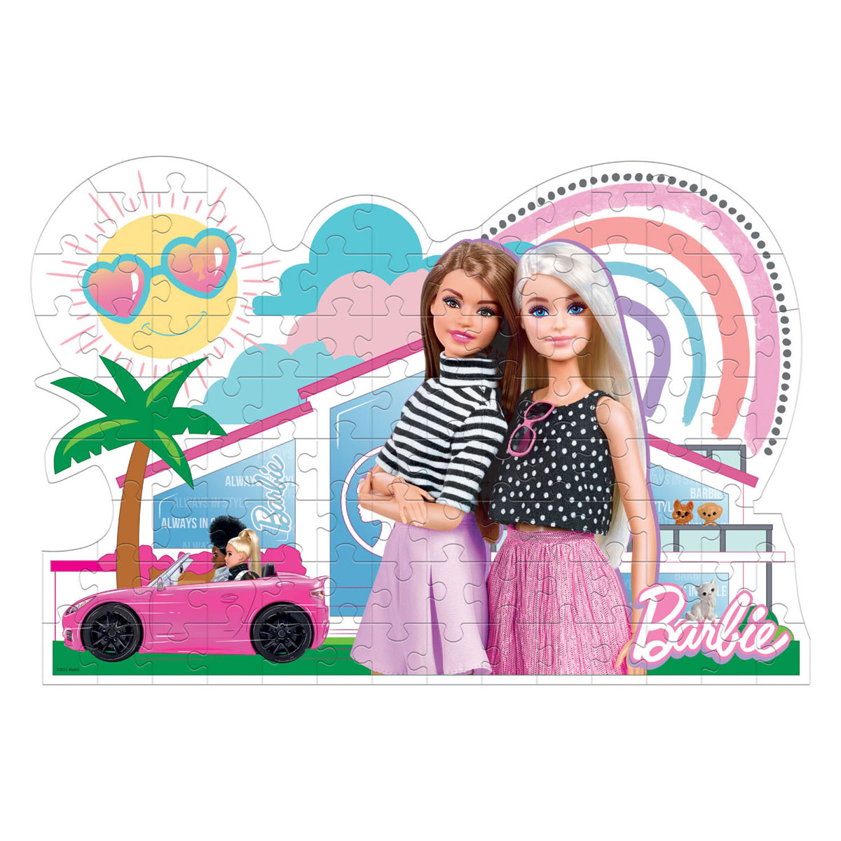 Clementoni Legpuzzel Super Color - Barbie Roze Auto, 104st.