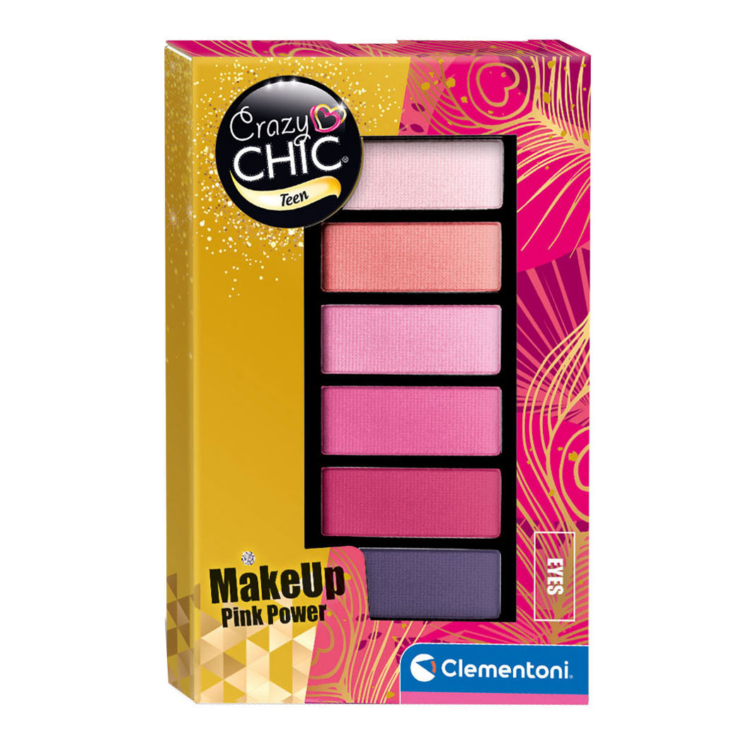 Clementoni Crazy Chic Lidschatten-Palette Pink Power, 6 Farben