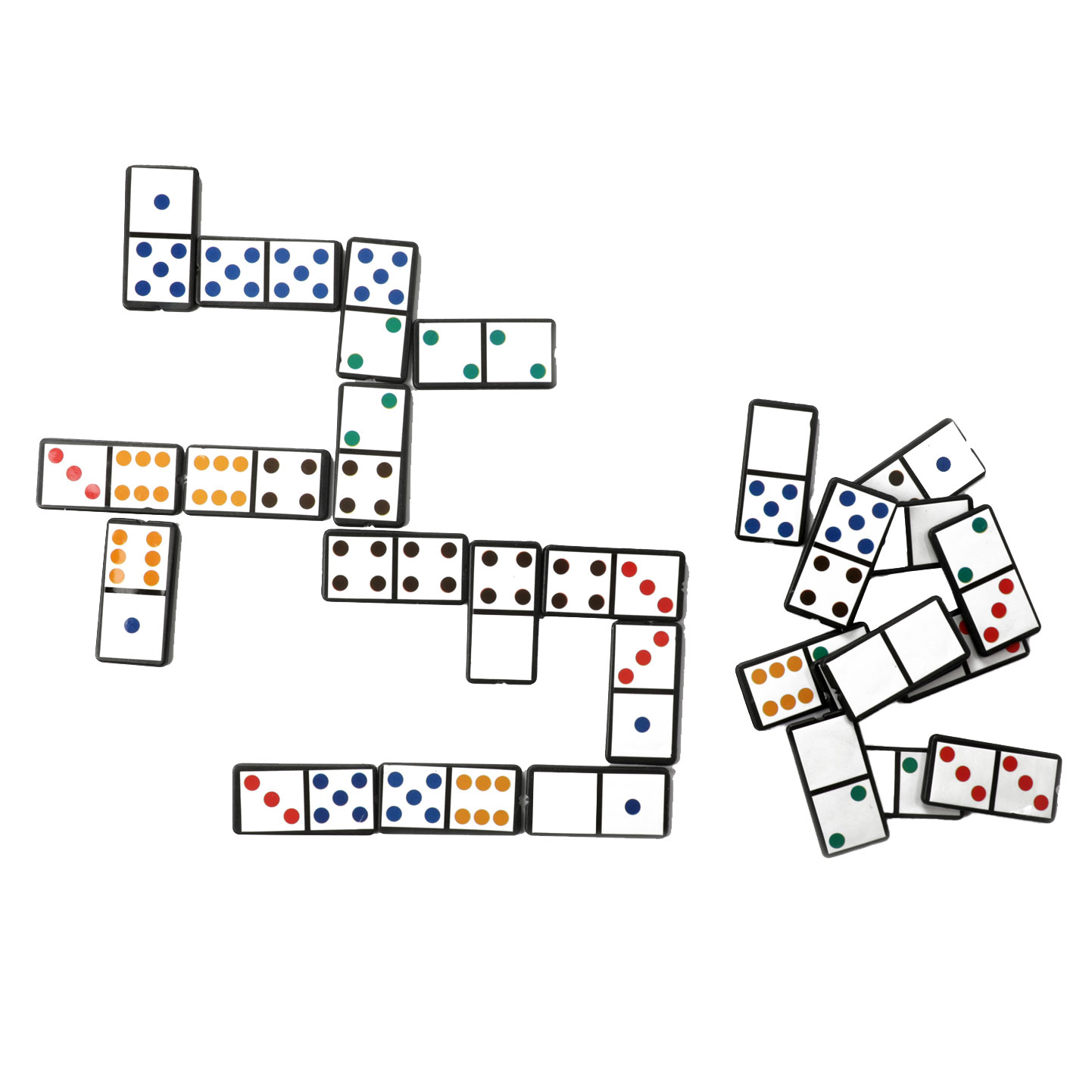 Dominospel op Cijfer of Kleur