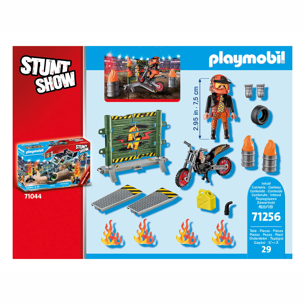 Playmobil Starterpack Stuntshow Motor met Vuurmuur - 71256