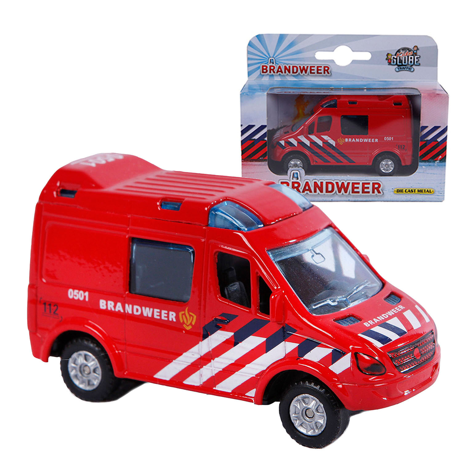 Kids Globe Druckguss-Feuerwehrauto, 8 cm