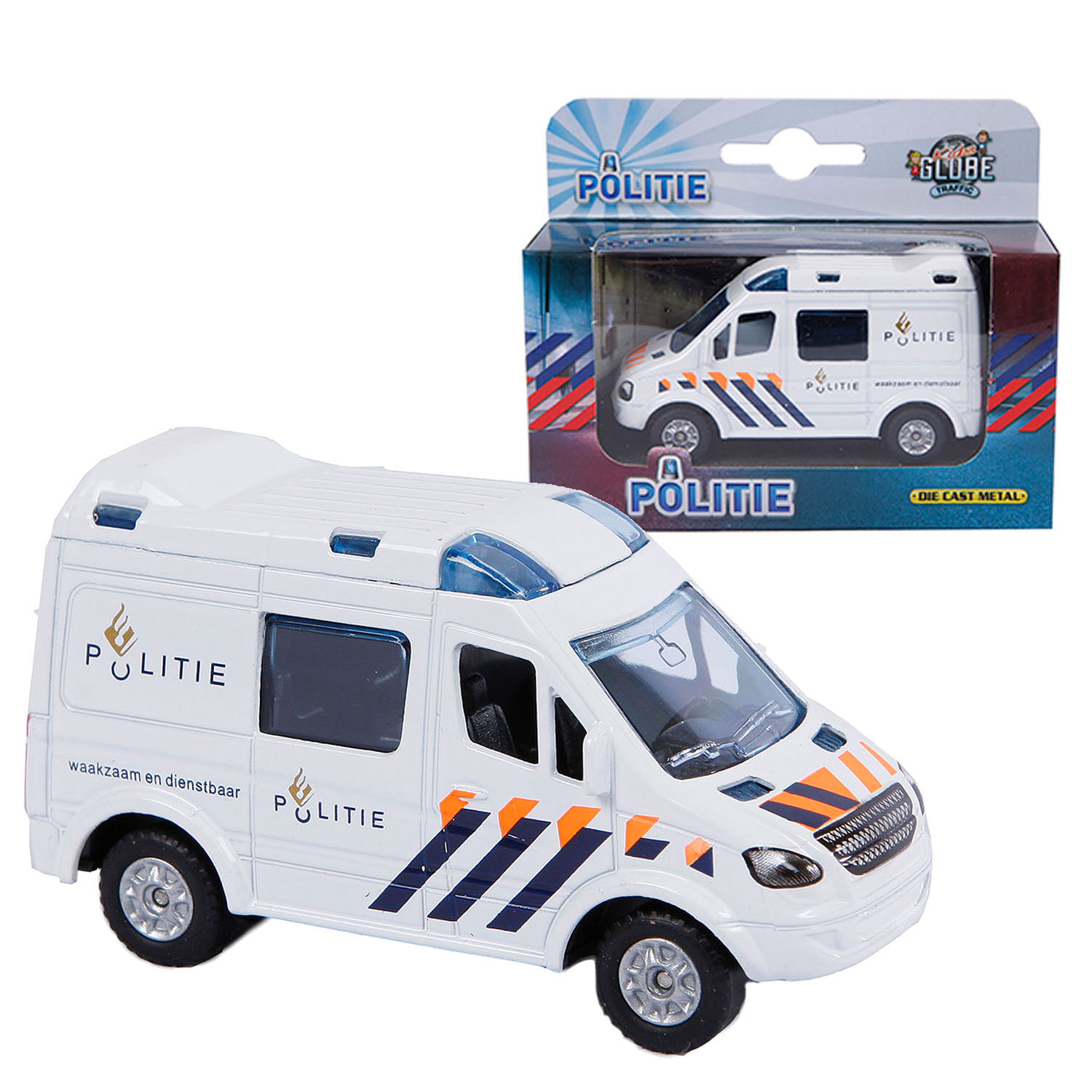 Kids Globe Druckguss-Polizeiauto NL, 8 cm