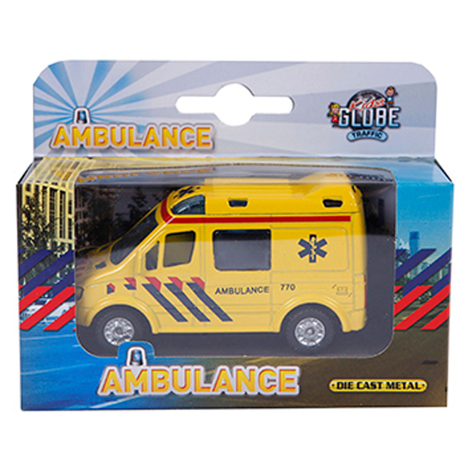 Kids Globe Druckguss-Krankenwagen NL, 8 cm