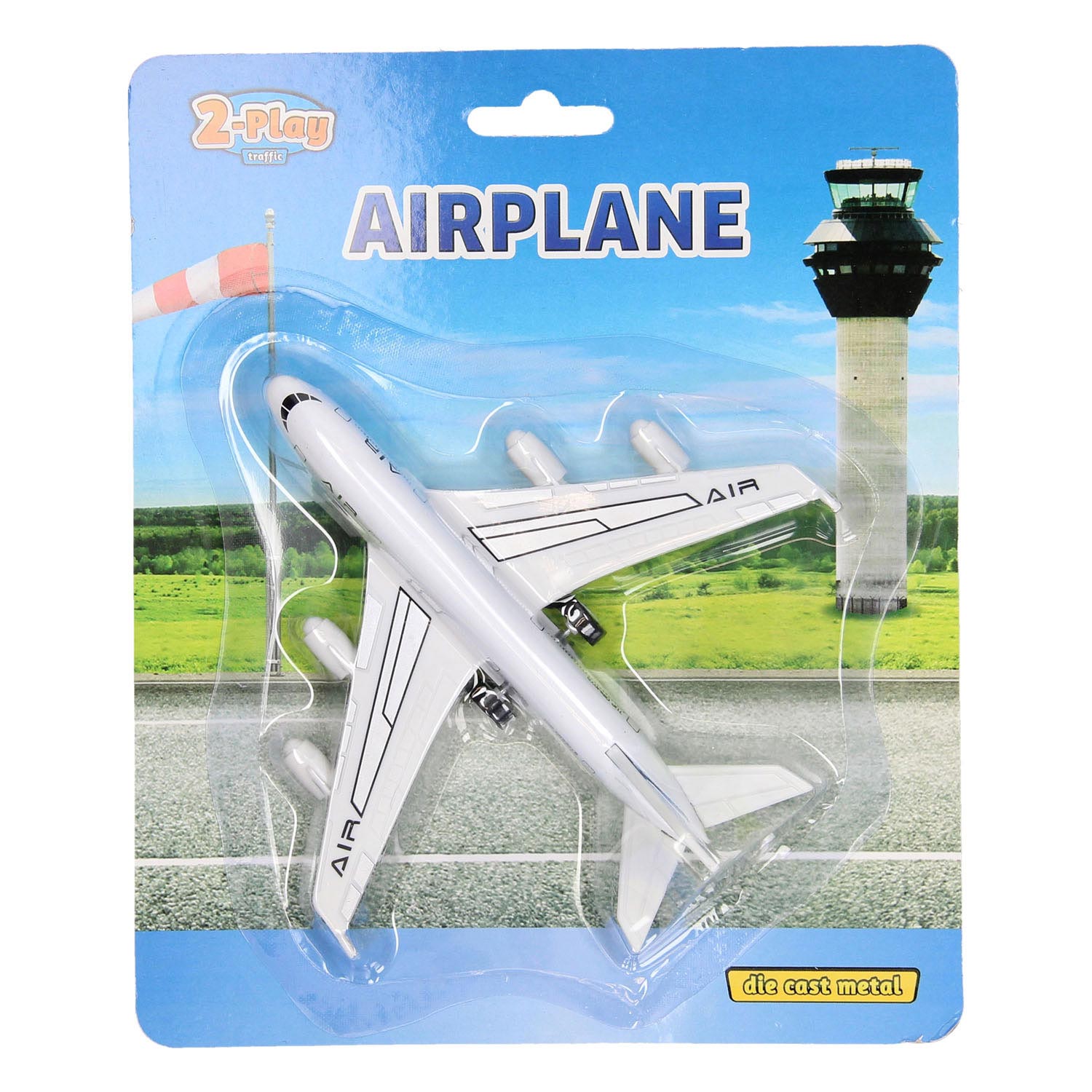 2- Play - Pull back -Flugzeug aus Druckguss, 14 cm