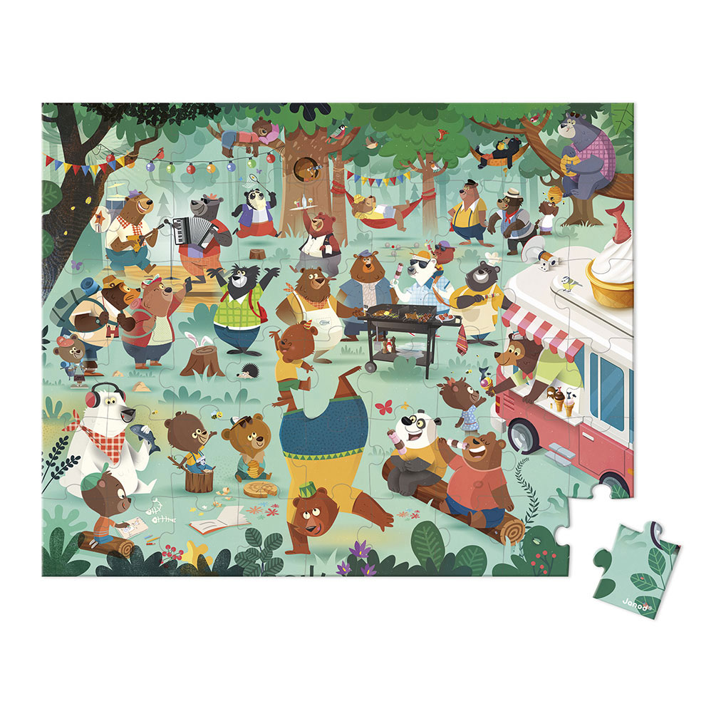 Janod Puzzle - Die Bärenfamilie, 54 Teile.