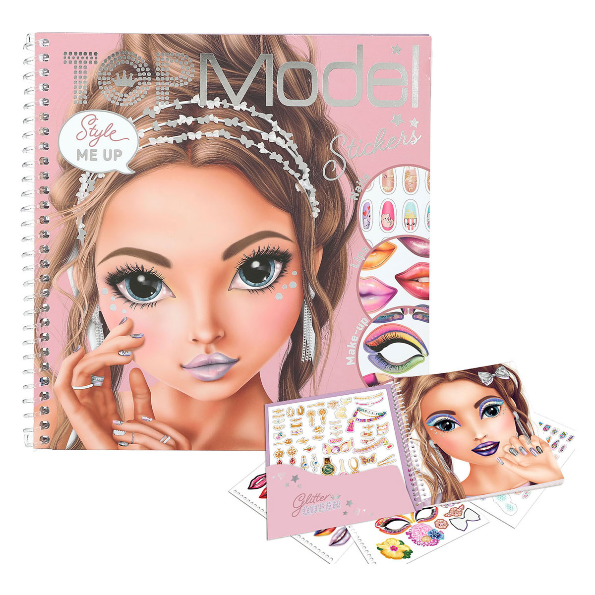 TOPModel Dress Me Up Face Glitter Queen Stickerboek