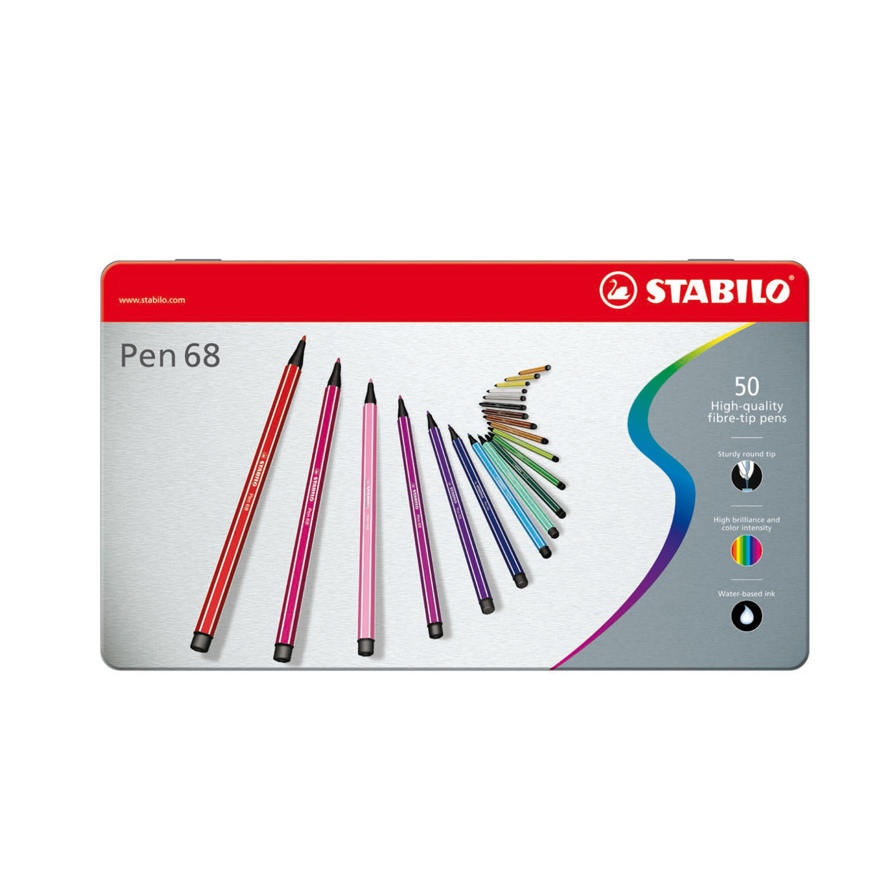 STABILO Pen 68 – Filzstift – Metallbox mit 50 Stück