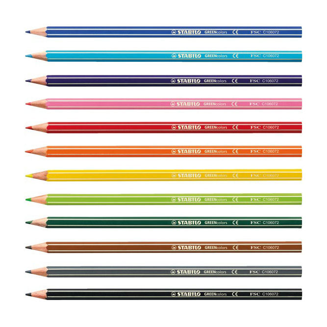 STABILO GREENcolors – Buntstifte – ARTY – Set mit 12 Stück