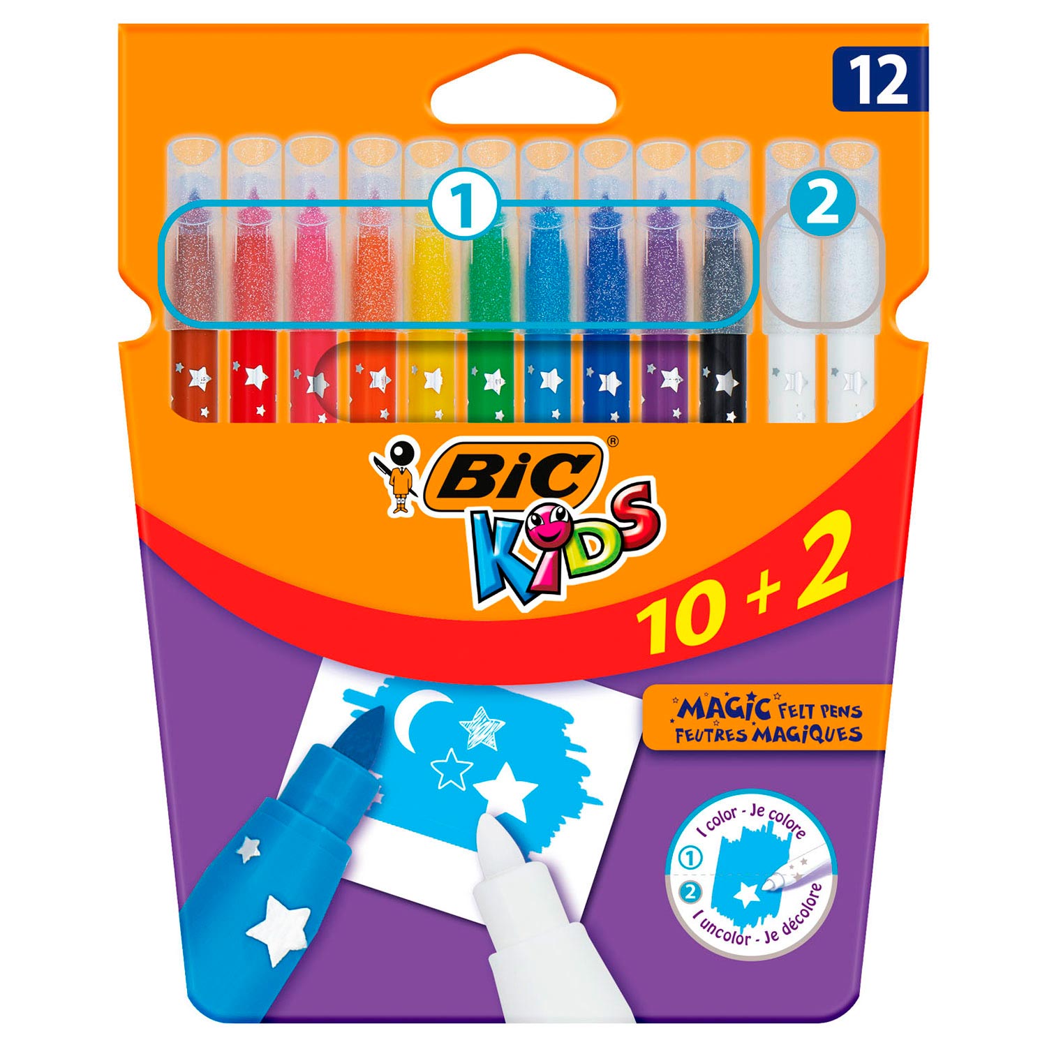 BIC Kids Coloring & Erasing, 10 + 2 gratis
