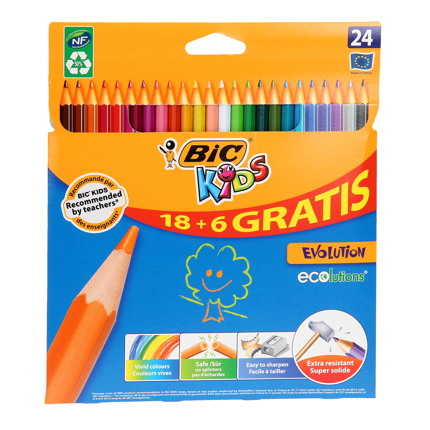 BIC Kids ECOlutions Evolution, 18 + 6st. gratis