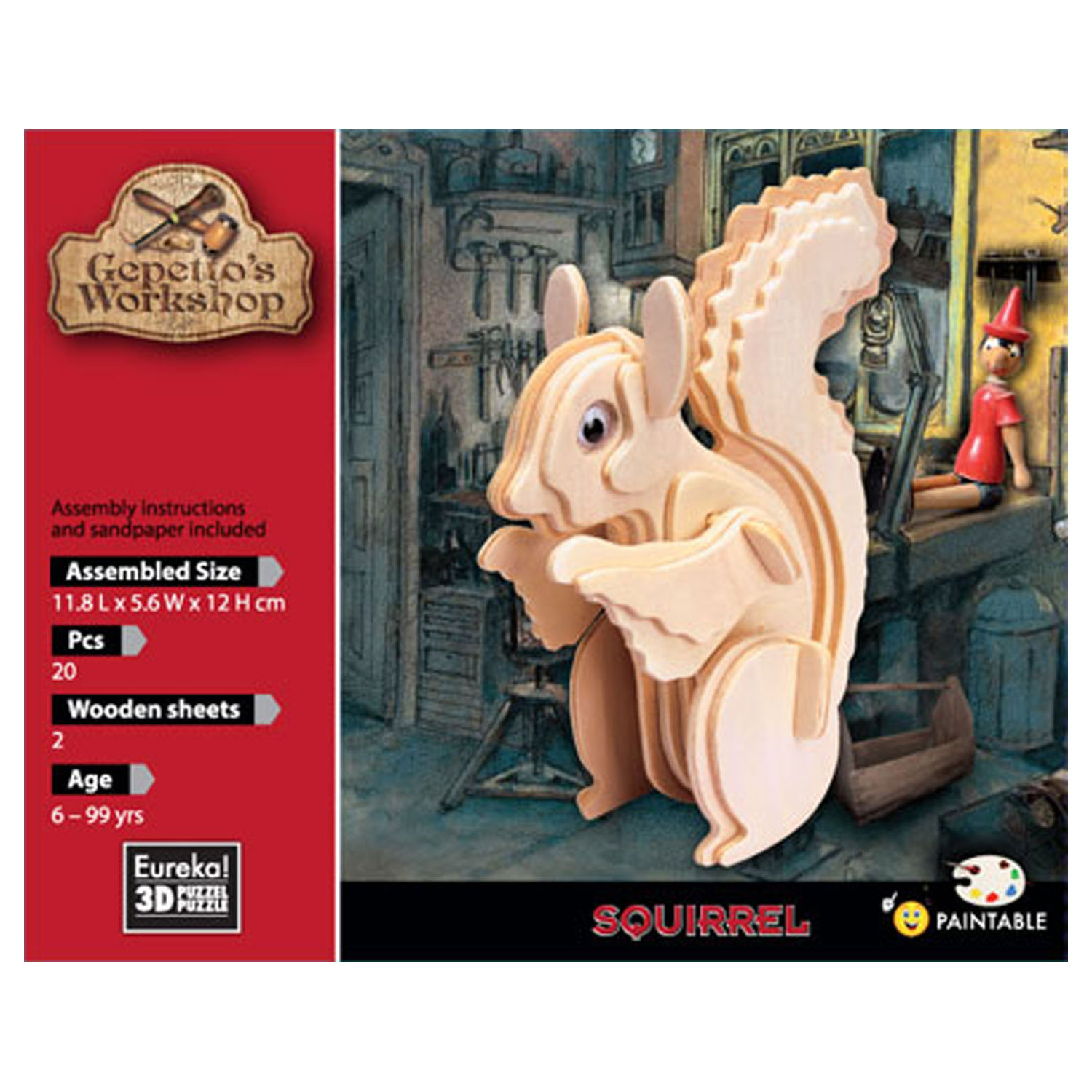 Geppetto's Workshop Holzbausatz 3D – Eichhörnchen